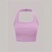 Women's Seamless Ribbed Sleeveless Crop Top Soft Stretchy T-Shirt Vest Versatile Crop Length Multiple Colors Available_ecoleips.com