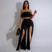 Women's Clothing Casual Suit Tube Top Split Wide Leg Pants_ecoleips.com