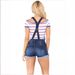 Women's Clothing Hole Hip Lifting Suspenders Hem Jeans_ecoleips.com