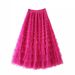 new French long skirt for women temperament elegant solid color high waist mesh cake skirt puffy skirt_ecoleips.com