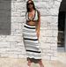 Women's Clothing New Seaside Beach Dress Textured Bikini Casual Vest Suspender Top Long Skirt Set_ecoleips.com