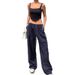 European And American New Personalized Two Side Drawstring Leisure Elastic Waist Multi Color Long Pants_ecoleips.com