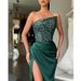 Women's Clothing Spring And Summer New Women's Stitching Slit Sequined Long Skirt Party Evening Dress Dress_ecoleips.com