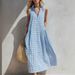 Summer Style Women's Dress Loose Comfortable Sleeveless Plaid Pattern_ecoleips.com