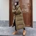 girl Girl Girl White Duck Down Jacket For Women, New Long Over-the-Knee Thickened Pink Loose Winter Coat Trendy_ecoleips.com