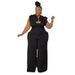 Women's Clothing Sexy Large Size Suspender Lace Elastic Slim Fit Wide Leg Jumpsuit_ecoleips.com