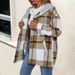 Women Urban Casual Outerwear New Stylish Loose‑Fit Plaid Hooded Coat For Daily Wear_ecoleips.com