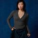 2025 New High-end Ribbed Polo Collar Long-sleeve T-shirt, Slim-fit Knit Top, Elegant Women's Clothing_ecoleips.com