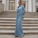 Elegant French-Inspired Women's Slim Fit Pleated Waist Dress - Long Sleeve Autumn Fashion Dress With Asymmetrical Hem_ecoleips.com