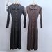 Elegant Polo Collar Knit Dress For Women - Long Sleeve A-Line Modal Blend Dress With Button Front, High Waist, And Flowy Fit - Perfect For Casual_ecoleips.com