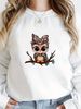 Cute Animal Print Cotton Sweatshirt For Girls - Soft Round Neck Pullover With Cartoon Panda Graphic, Oversized Streetwear Spring Fashion Top_ecoleips.com