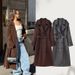 British-Inspired Belted Trench Coat – Oversized Double-Breasted Wool Blend, Longline (S-L, Stone Grey/Taupe)_ecoleips.com