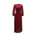 Modest Abaya Dress"Elegant Middle Eastern Muslim Dress – Slim Fit Long Dress With Lace & Rhinestone Details, Modest Fashion For Women"_ecoleips.com