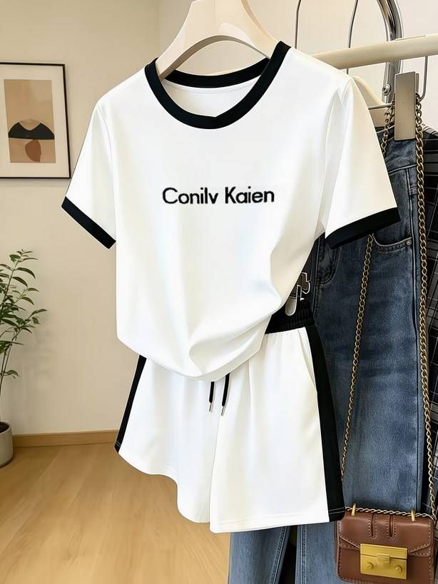 Women's Color Block Print Shorts Set - Summer Casual Two-Piece Outfit-16_ecoleips.com