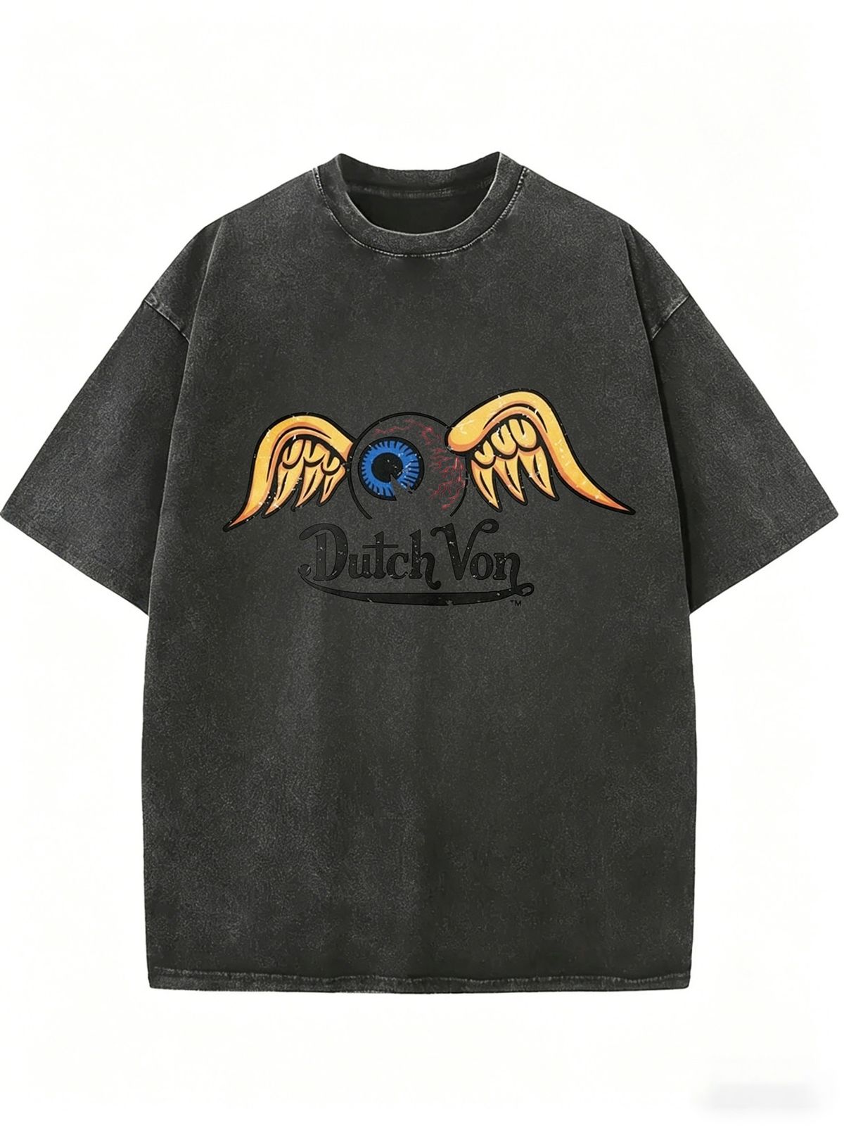 Retro Street Style Oversized Tee, Vintage Washed Unisex T-Shirt For Comfortable Everyday Wear_ecoleips.com