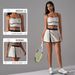 Women 2 Piece Workout Yoga Outfit Thin Strap Padded Crop Top High Waist Stretch Leggings Gym Running Fitness Activewear Set_ecoleips.com