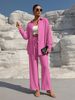 Women's plus Size Long Sleeve Cardigan Two Piece Set Casual Solid Color Loungewear Comfortable Knit Coordinated Outfit_ecoleips.com