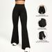 Women's Clothing Yoga Overalls Pocket Pants Peach Hip Tight Overalls Hip Lift High Elastic Yoga Sports Flared Pants_ecoleips.com