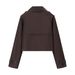 Trendy Double-Breasted Lapel Cropped Trench Coat – Chic Short Jacket For Women (Modern & Versatile, Lightweight Outerwear For Spring & Fall)_ecoleips.com