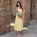 Women's Clothing Casual Halter Neck Dress Solid Color Waist Cinching Thin Summer 2026 American Style_ecoleips.com