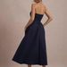 Women's High End Solid Color Strapless Bandage Dress Slim Fit Bodycon Long Evening Gown_ecoleips.com