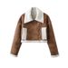 Vintage Suede Jacket Women's 2025 Autumn And Winter Fashion Spice Girls Lamb Wool Cotton Clothes_ecoleips.com