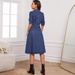 Women's Slim Fit Denim Dress Short Sleeve Spring/Autumn Summer New Style 218669 Cross Border Fashion Direct Sales_ecoleips.com