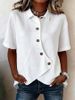 Women's Casual Asymmetrical Shirt – Stylish Solid Color Oversized Blouse For Everyday Wear_ecoleips.com