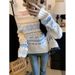 girl Shot Real Price Retro Coarse Knit Off-Shoulder Sweater Autumn Winter Loose Christmas Top Coat For Women_ecoleips.com