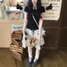 Stunning Early Summer Outfit: Korean-style College-inspired Polka Dot Lace Short-sleeve T-shirt For Women With A Unique_ecoleips.com