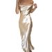 women's suspender satin leaking quilt lace-up sexy fishtail dress nightgown nightclub style evening dress_ecoleips.com