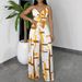 Women's Casual Vacation Two Piece Set Camisole Top And Pants Printed Lining_ecoleips.com