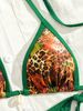 Women's Clothing Double Layer Floral Bikini Lace-Up Swimsuit Sexy Style Fabric Bikini Set For Summer Vacation_ecoleips.com