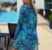 Women's Digital Print Three Piece Bikini Set Flat Leg Pants Outerwear Swimwear New Style_ecoleips.com