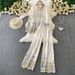 Women's Fashion Suit Casual Loose Long Sleeved Single Breasted Shirt High Waisted Slimming Tie Dye Wide Leg Pants Two Piece Set_ecoleips.com