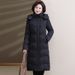 Elegant Winter Coat For Women – Slimming Mid-Length Hooded Jacket With Polyester Fill, Drawstring Waist & Pockets, Plus Size Available (XL-7XL)_ecoleips.com