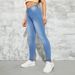 M633#European American Wish Cross-border Autumn And Winter Women's High-waisted Slim-fit Plain Stretchy Slimming_ecoleips.com
