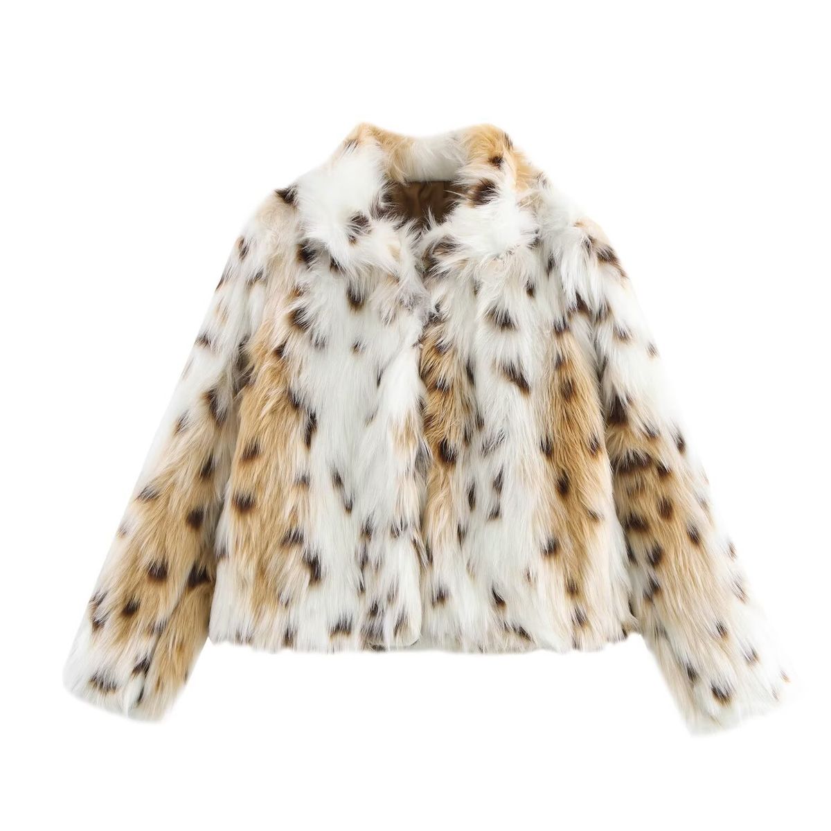 Women's Clothing Trendy Faux Fur Collar Jacket – Winter Streetwear Coat (Cream/Grey/Black/Wine, XS-L)_ecoleips.com