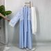 Middle Eastern Fashion Luxury Long Sleeved Cardigan With Lace Trim And Gorgeous Full Skirt (with Headscarf)_ecoleips.com