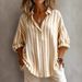 Spring Striped Loose Women's Shirt Long Sleeve Pullover American Style For Ladies_ecoleips.com