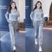 Women's Casual Sportswear Suits Loose Fashionable Trendy Two Piece Set Sweatshirts And Sweatpants Spring Autumn New_ecoleips.com