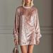 2025 Autumn Winter Light Luxury Solid Color Round Neck Korean Velvet High-End Feel Dress Short Skirt_ecoleips.com