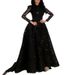 Women's Clothing Spring and Summer New Women's Sexy Fashion Long Sleeve Gold Sprinkled Dress Mesh Long Swing Dress_ecoleips.com