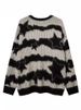 Vintage Americana Striped Star Jacquard Sweater Unisex Oversized Loose Knit Top Casual Pullover_ecoleips.com