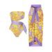 French Retro Print One-Piece Swimsuit With Detachable Gauze Skirt - Women's Elegant Beach & Resort Wear (S/M/L/XL)_ecoleips.com