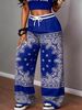 Women's Stylish Wide Leg Trousers Lightweight Breathable All Over Letter Print Casual Pants Trendy All Seasons_ecoleips.com