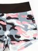 Women Green Camo High Waist Biker Shorts, Black Wide Waistband Stretch Sport Workout Shorts Gym Fitness Running Hot Pants_ecoleips.com