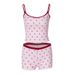 Verve Women's Clothing 2024 Summer New Cherry Print Camisole T-Shirt Shorts Pajama Set_ecoleips.com