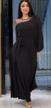 Women's Clothing Elegant Embroidered Long Sleeve Maxi Dress Modest Islamic Fashion With Turkish Arabic Inspired Design A-Line Flowy Abaya _ecoleips.com