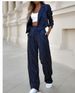 Women's Clothing temperament casual striped short lapel suit straight pants suit_ecoleips.com